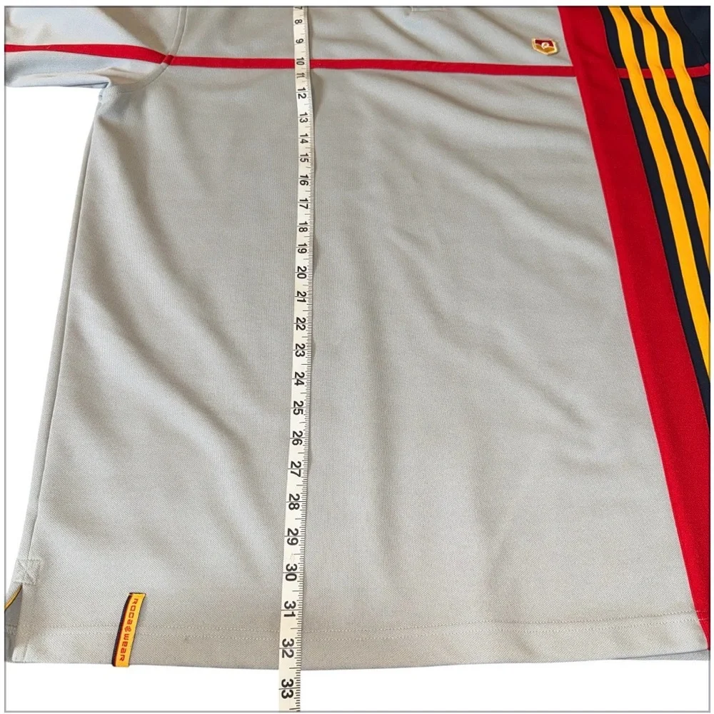 Vintage Rocawear Polo Shirt XXL Gray Red Navy Y2K Hip Hop Jay-Z Mesh Jersey 2XL - Picture 5 of 7